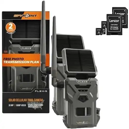 Spypoint Flex-S Solar Cellular Hunting Trail Camera 2pk