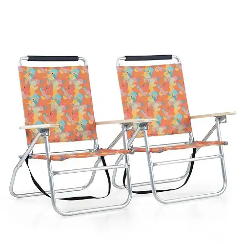 Alpha Camp Backpack Beach Chairs Set of 2 Camo