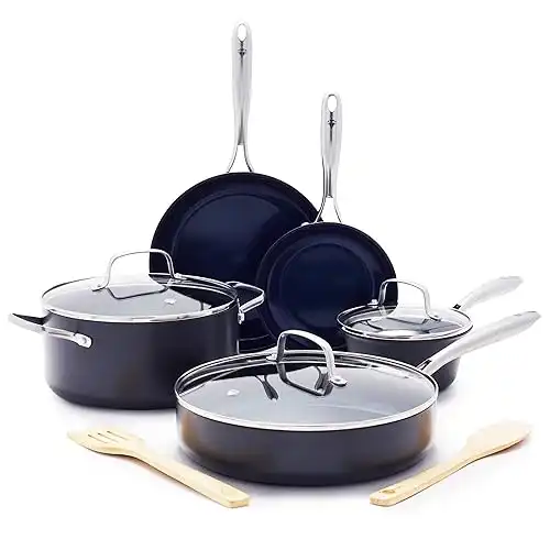 Blue Diamond Hard Anodized Ceramic Nonstick 10 Piece Cookware Set