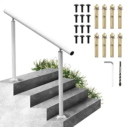 Vevor Adjustable Aluminum Handrail for 3-4 Steps Outdoor