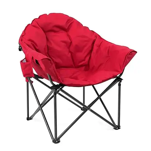 Alpha Camp Heavy-Duty Oversize Camping Chair Red