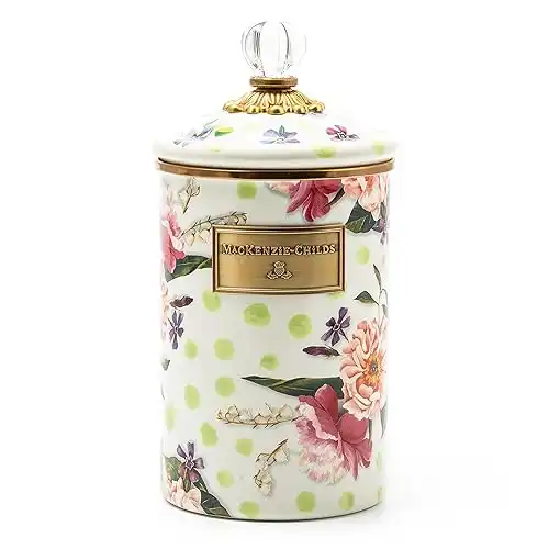 Mackenzie-Childs Wildflowers Enamel Canister Large Floral Kitchen Storage