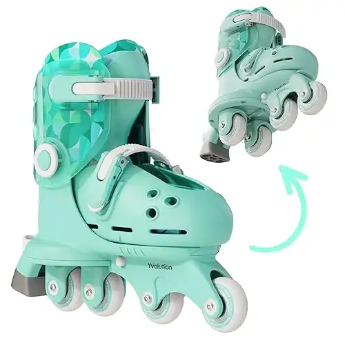 Yvolution Kids Adjustable Training Skates 2 in 1