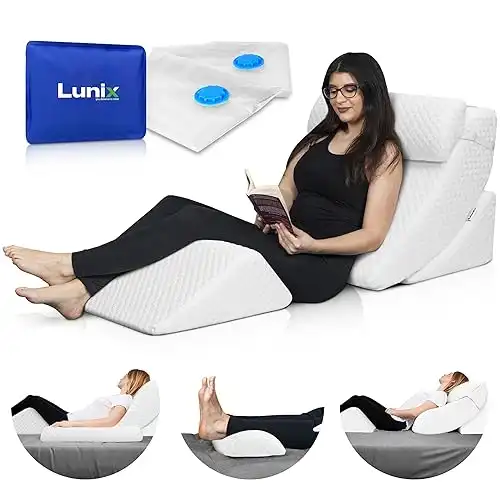 Lunix Orthopedic Bed Wedge Pillow Set Memory Foam