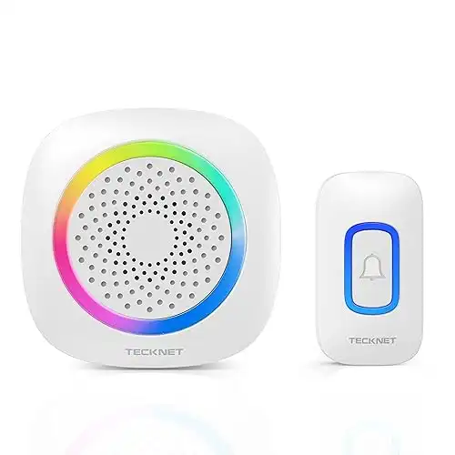 Tecknet Wireless Doorbell RGB Light Battery Powered IP66