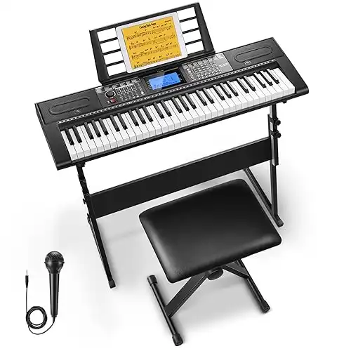 Donner 61 Key Electric Piano Kit with Stand Stool Mic