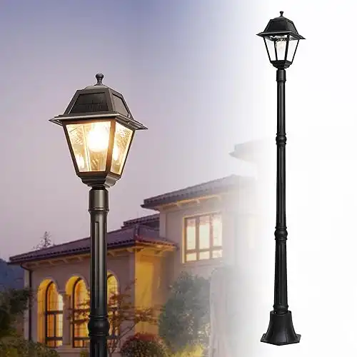 Lutec LED Solar Post Light Dusk to Dawn 200 Lumens 2700K