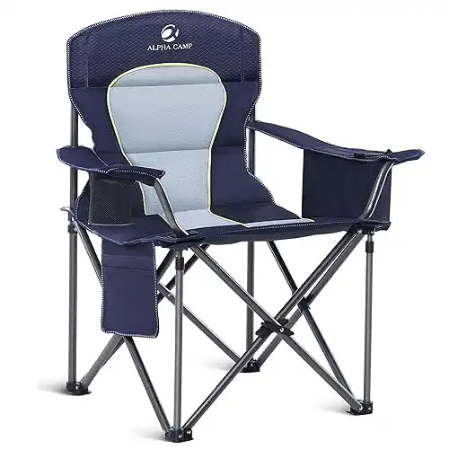 Alpha Camp Oversized Camping Folding Chair with Cooler Bag