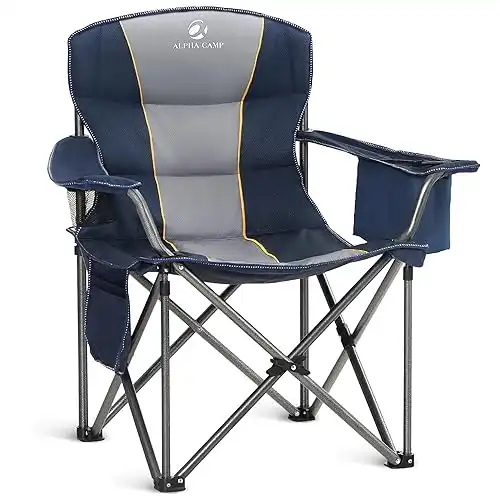 Alpha Camp Oversized Camping Chair with Cooler Bag