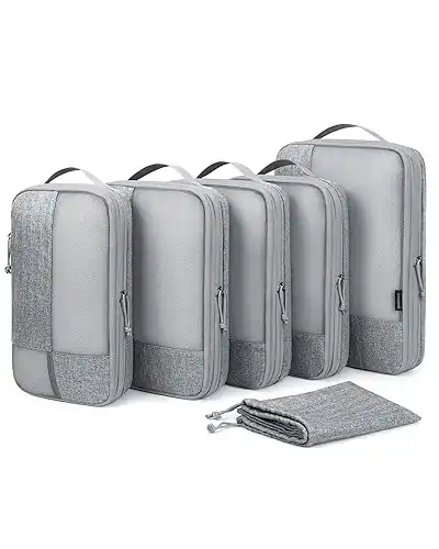 Bagsmart Compression Packing Cubes 6 Set Travel Organizer Grey