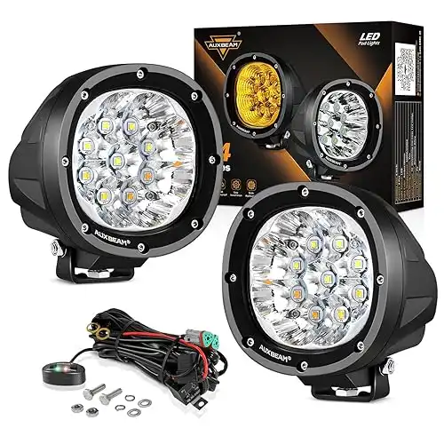 Auxbeam 4 Inch 90W LED Amber White Spot Strobe Light Pods