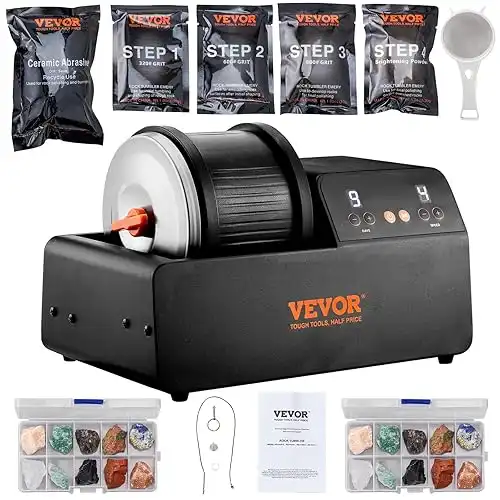 Vevor 3LB Rock Tumbler Kit Direct Drive 4-Speed