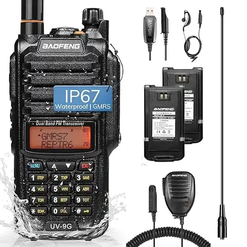 Baofeng UV-9G GMRS Handheld Radio Waterproof IP67 Dual Band