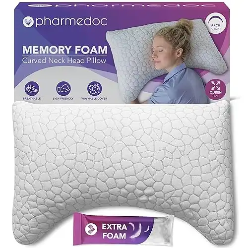 Pharmedoc Adjustable Shredded Memory Foam Side Sleeper Pillow