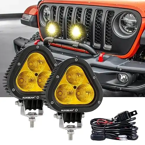 Auxbeam 4in 90W LED Amber Fog Light 9000LM Off Road