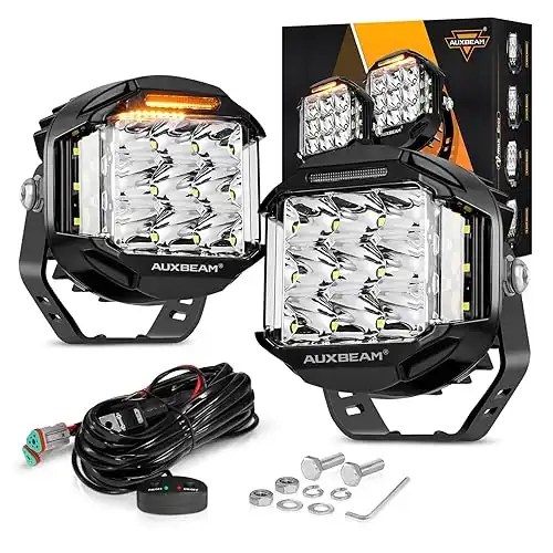 Auxbeam 5 in Round LED Light Pods 168W